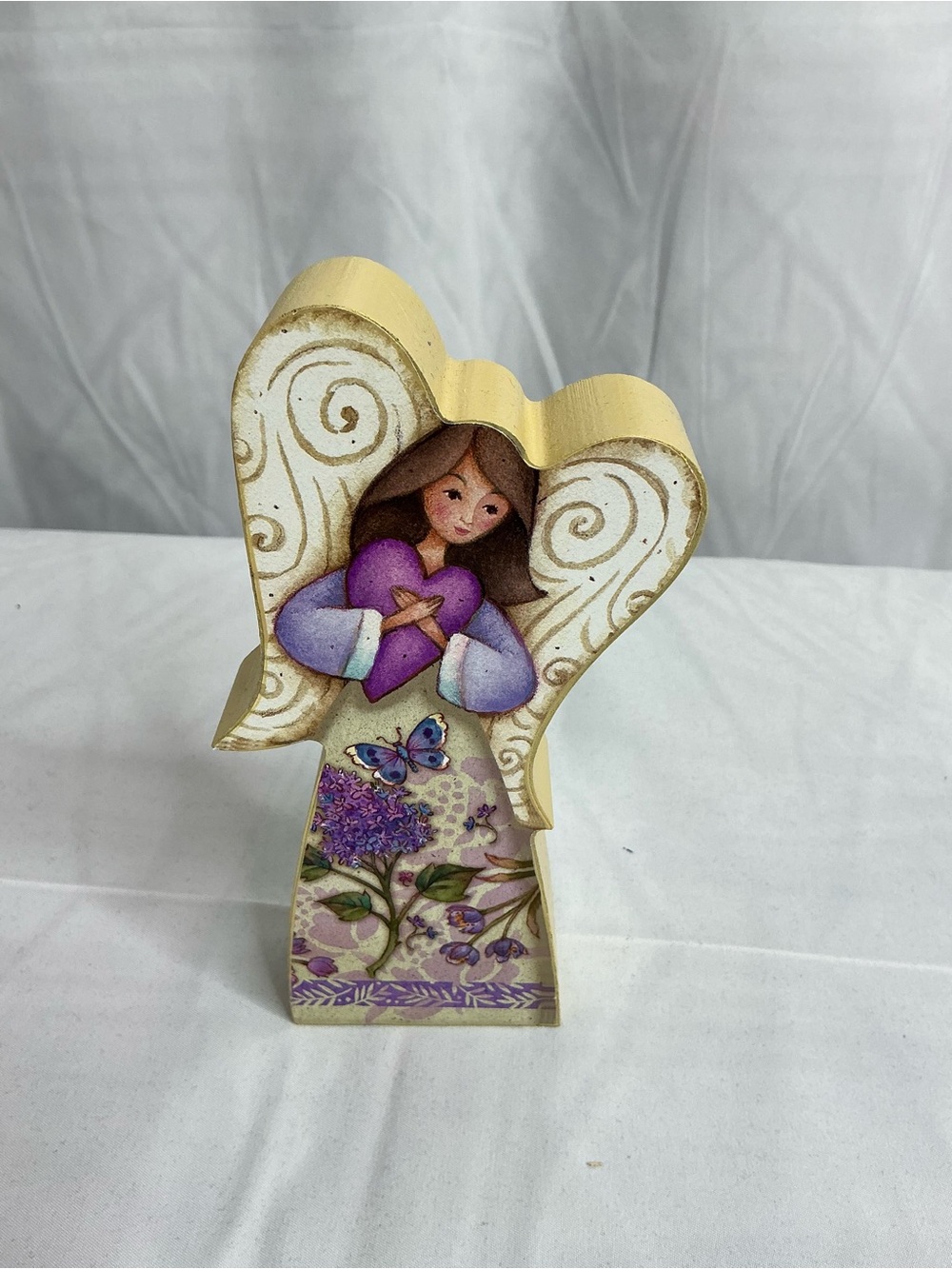 0002 - Decorative Angel Wall Accent in Purple and Cream - Picture 2 of 7